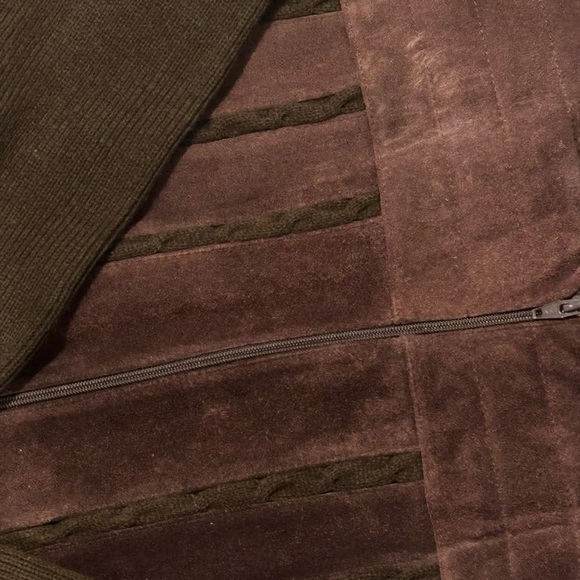 The Men's Store vintage genuine leather sweater coat jacket brown Large … - Picture 4 of 8